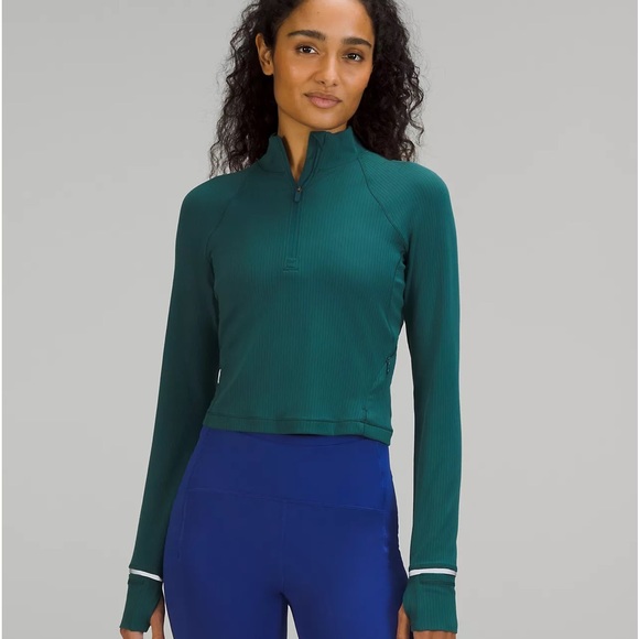 lululemon athletica Tops - Lululemon Rulu Run Ribbed Cropped Half Zip-NWT!!